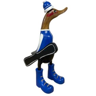 Bamboo root snowboarding duck